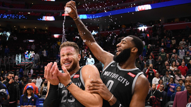 Blake Griffin and Andre Drummond Pistons Citi Jerseys