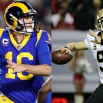 Los Angeles Rams QB Jared Goff and New Orleans Saints QB Drew Brees