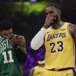 Los Angeles Lakers’ Small Forward LeBron James and Boston Celtics’ Point Guard Kyrie Irving