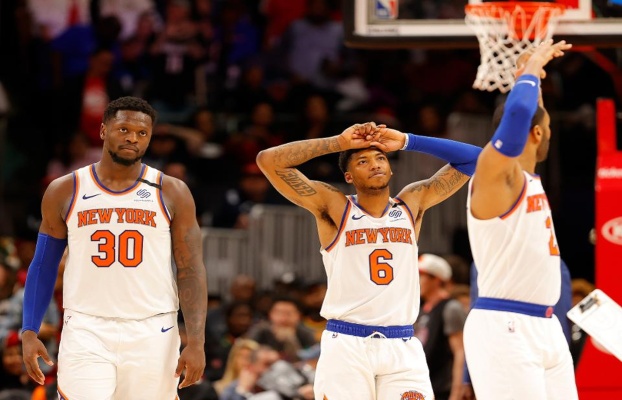 New York Knicks Players Julius Randle, Elfrid Payton, and Wayne Ellington