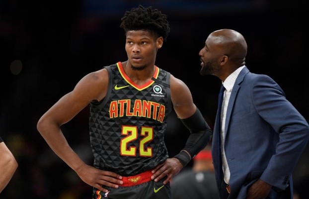 Atlanta Hawks Wing Cam Reddish and Head Coach Lloyd Pierce